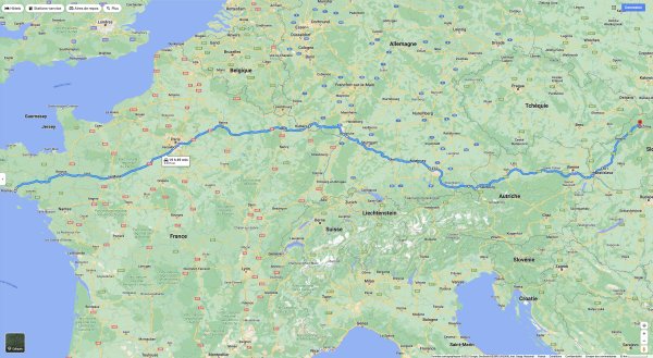 Parcours réel du convoi.